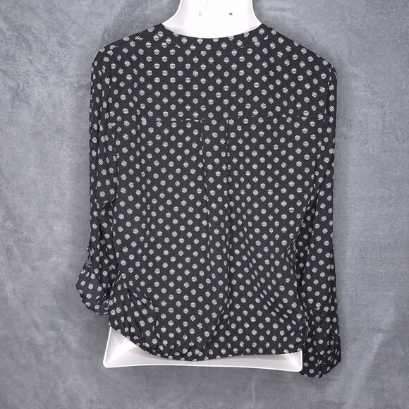 Chicos Blouse Button Front Tie-Front 12 (2) Convertible Sleeves Top Lightweight - Picture 4 of 5